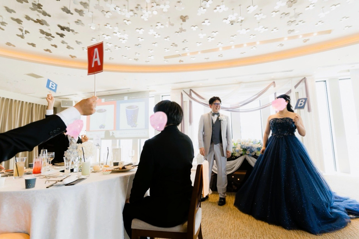 社員の結婚式で、ブルーベリージュースが使用されました！